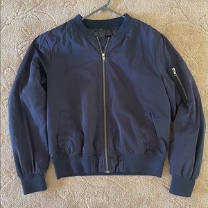 Navy blue bomber jacket